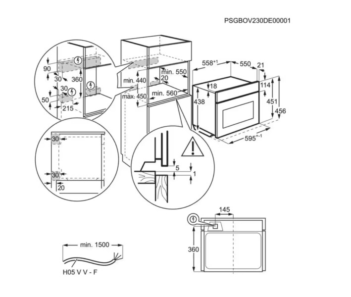 Combi : oven + microgolf AEG OO5NK4W0M/inox detail 2
