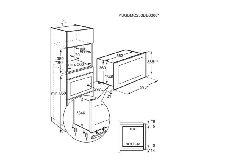 Microgolfoven inbouw met grill AEG OS5MG20EB/zwart detail 3