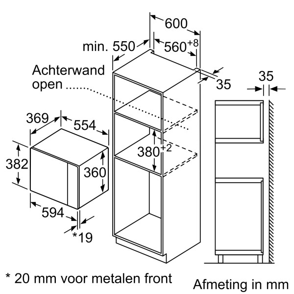 Micro-ondes avec grill Siemens BE555LMB1/zwart detail 5