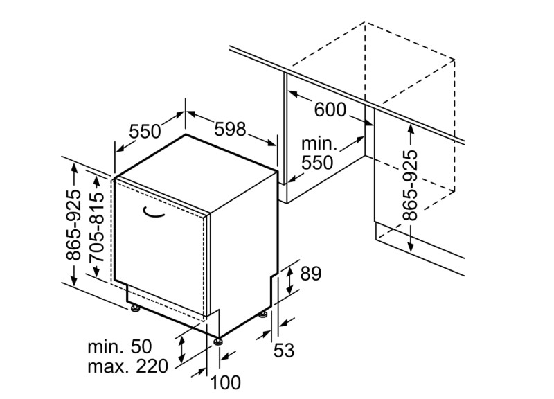 Vaatwasser volledig integreerbaar 60cm Bosch SBH4ECX28E detail 3