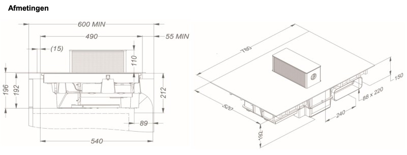 Taque de cuisson avec hotte intégrée Novy 1801// Novy One Power detail 3