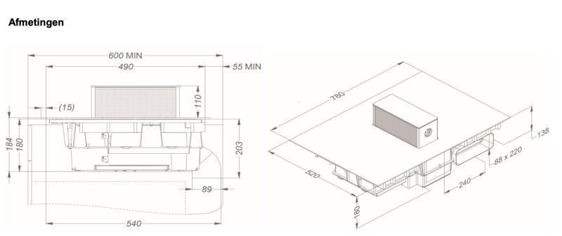 Taque de cuisson avec hotte intégrée Novy 1811 / Novy One Power// detail 3