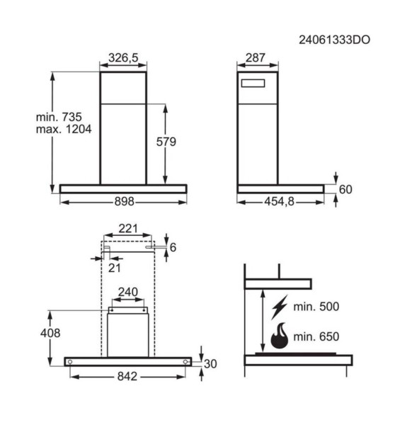 Dampkap wand/schouw AEG GB87D91CB detail 1