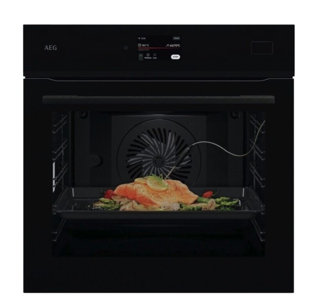 Combi : oven + stoom AEG NBB8S731AB/zwart vooraanzicht