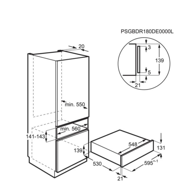 Tiroir de rangement AEG OS7K10B detail 3