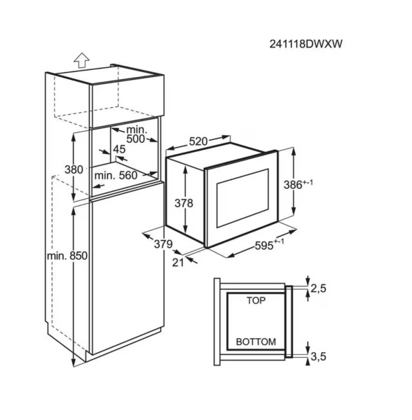 Micro-ondes avec grill AEG TS5GM251EB/ZWART detail 3
