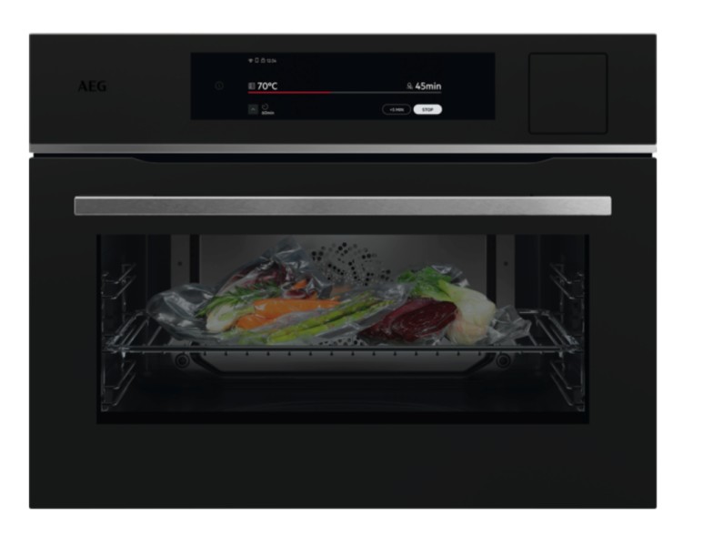 Combi : oven + stoom AEG TP9SK821T/Matzwart vooraanzicht