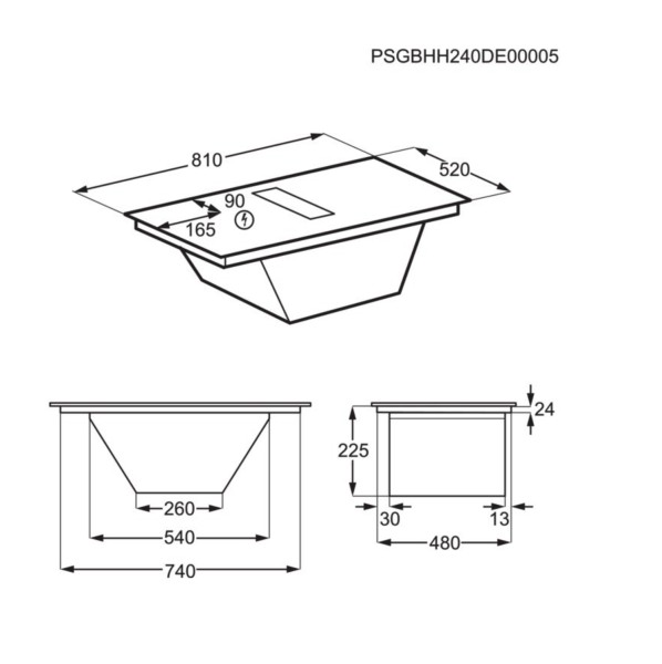 Taque de cuisson avec hotte intégrée AEG NCH84C23FB detail 3