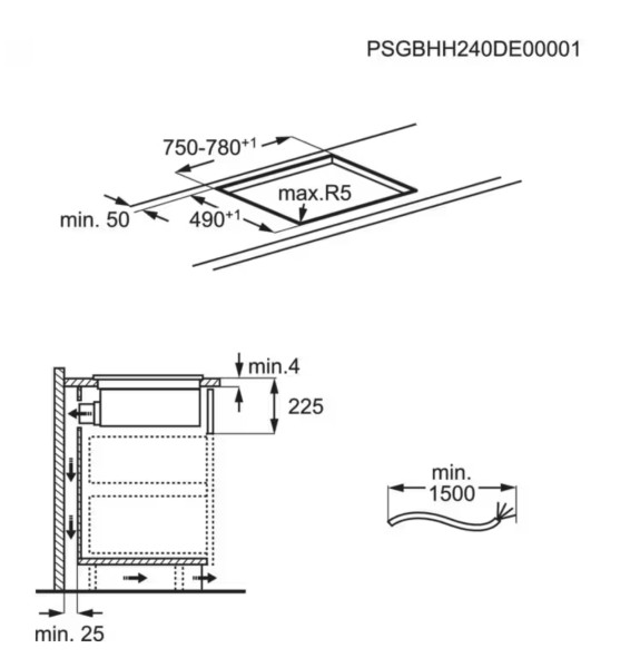 Taque de cuisson avec hotte intégrée AEG NCH84C23FB detail 4