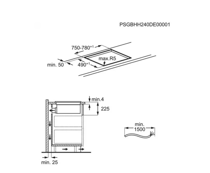 Taque de cuisson avec hotte intégrée AEG NCH84C23CB detail 3