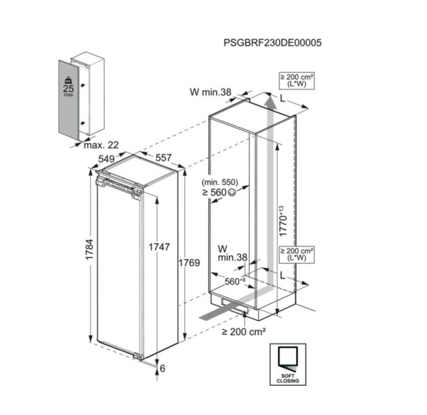 Koelkast inbouw 176-179cm hoog AEG TK6FS181CC detail 3