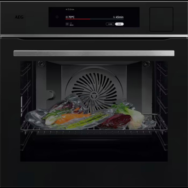 Combi : oven + stoom AEG TP9SB831AT/Matzwart vooraanzicht