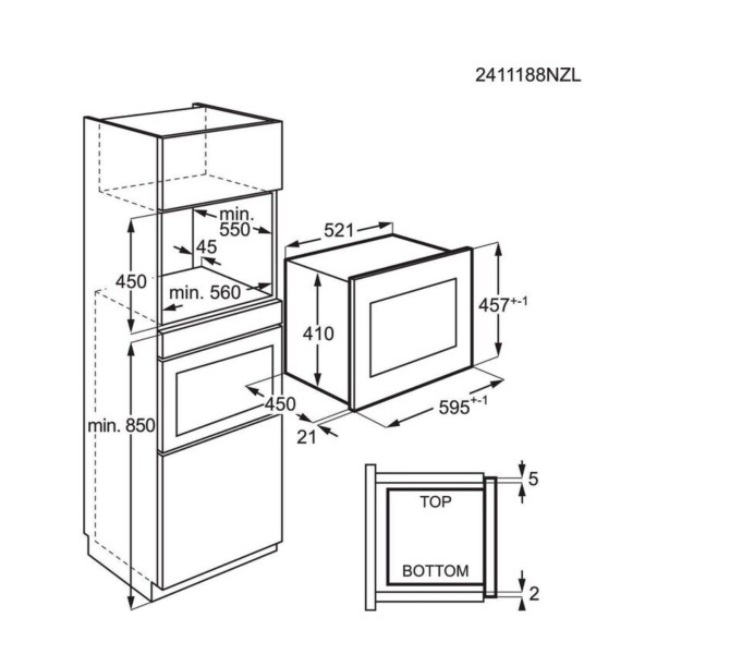 Combi : four + micro-ondes AEG OS5CM34MB/MAT zwart detail 3