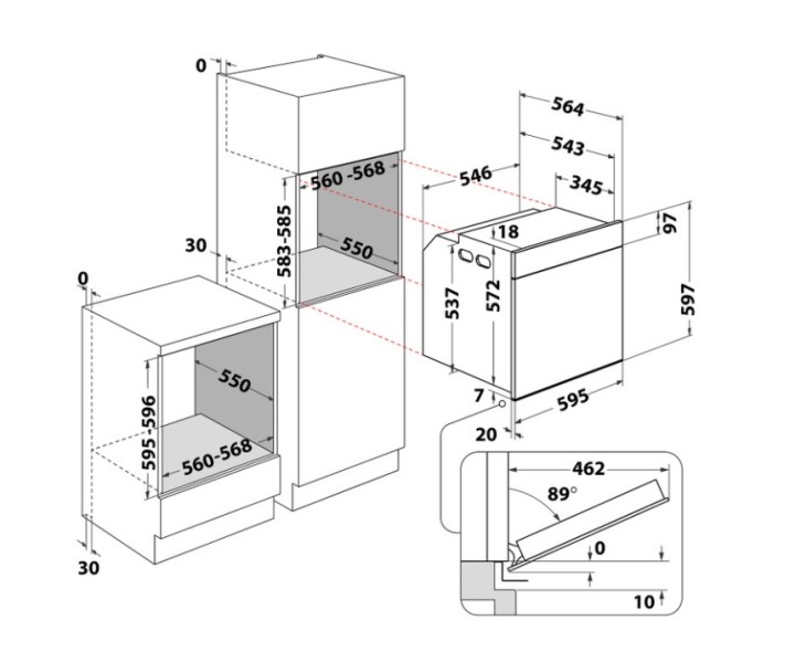 Four air pulsé/multifonction Whirlpool WOI5S8PPM1SXA detail 5