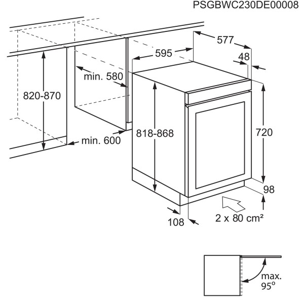Wijnkast inbouw AEG NSW8D826GT detail 1