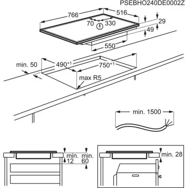 Taque de cuisson induction AEG TO84IA0FXB detail 4