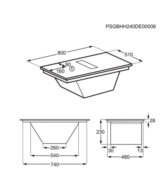 Taque de cuisson avec hotte intégrée AEG KCC83480I detail 4