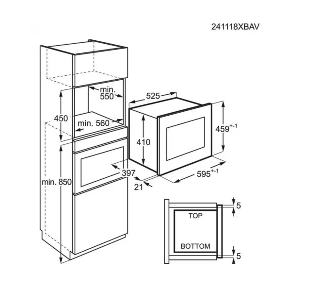 Microgolfoven inbouw zonder grill AEG TB6SM261FB/ZWART detail 5