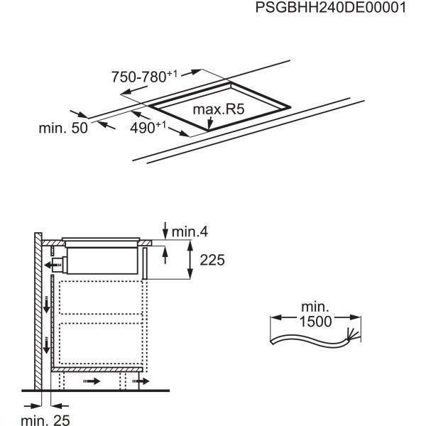 Taque de cuisson avec hotte intégrée AEG NCH84B03CB detail 3