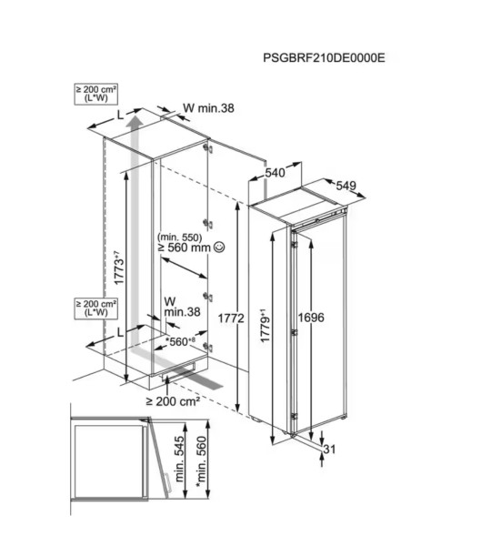 Frigo intégrable hauteur 176-179cm AEG TF6DS181ES detail 3