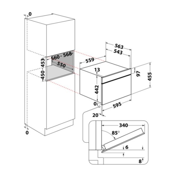 Combi : oven + stoom Whirlpool WCS7A9PHTSBA/zwart detail 5