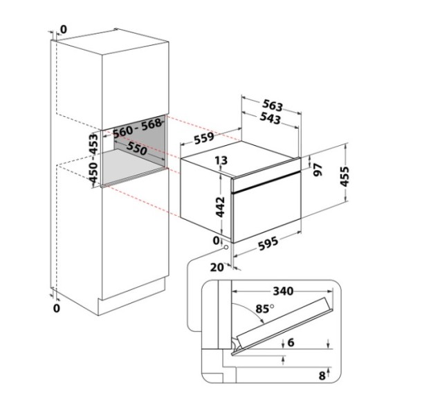 Combi : four + vapeur Whirlpool WCS7A9PHTSSGA detail 5