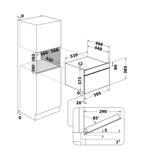 Microgolfoven inbouw met grill Whirlpool WMD54MB/zwart detail 5