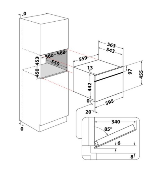 Combi : oven + microgolf Whirlpool WCW7O7HTSB/zwart detail 5