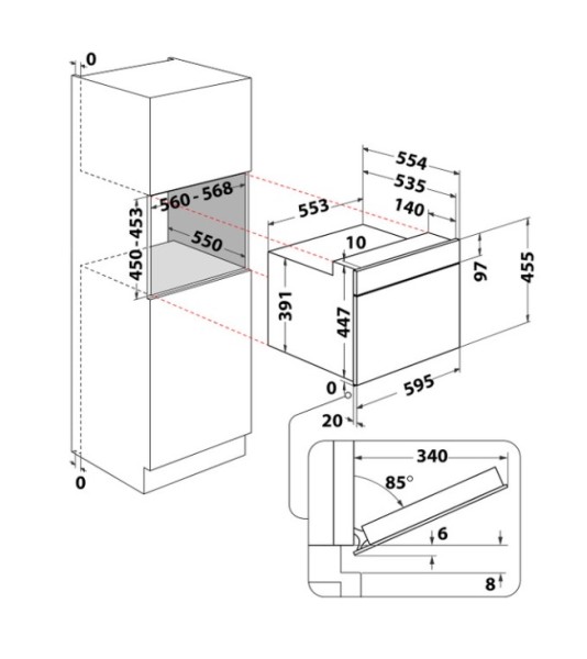 Combi : four + micro-ondes Whirlpool MBPA540X detail 2