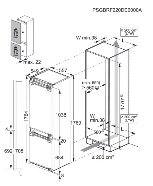 Combiné réfrigérateur/congélateur intégrable AEG NSC5S181EF detail 4