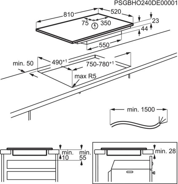 Taque de cuisson induction AEG TII84B10FZ/saphiermatt zwart detail 1