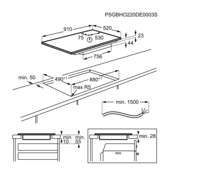 Taque de cuisson induction AEG TK95II0FFB detail 1