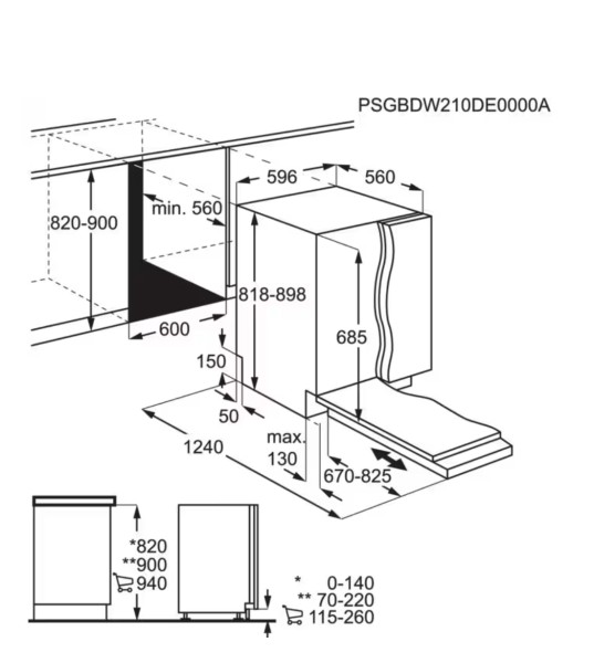 Lave-vaisselle full-intégré 60cm AEG FSK96818P/comfortlift detail 4