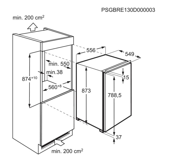 Frigo intégrable hauteur 88cm AEG TSK5O881DF detail 1