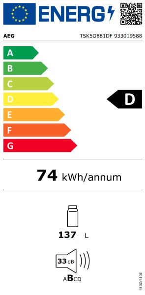 Frigo intégrable hauteur 88cm AEG TSK5O881DF detail 2