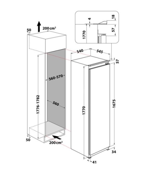 Frigo intégrable hauteur 176-179cm Whirlpool WHSD184011B1 detail 5