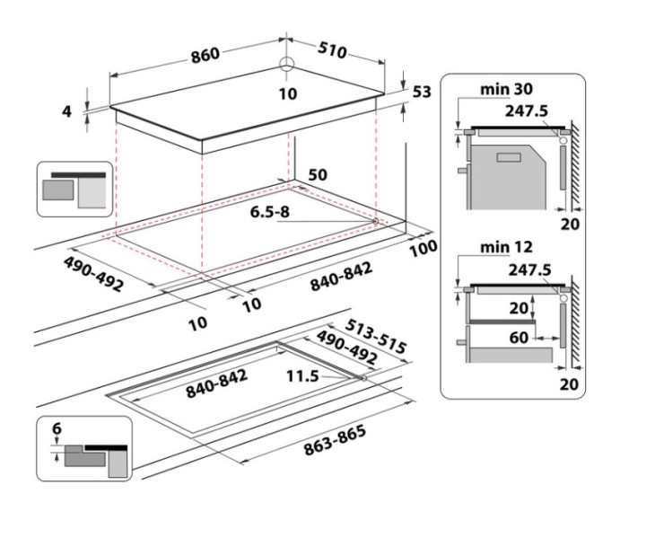 Kookplaat inductie Whirlpool SMP29010C/NE/IXL  / Meerfasig detail 5