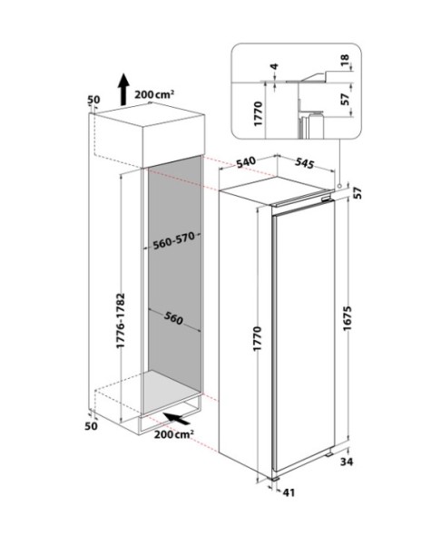 Koelkast inbouw 176-179cm hoog Whirlpool WHSD18A013C2 detail 5