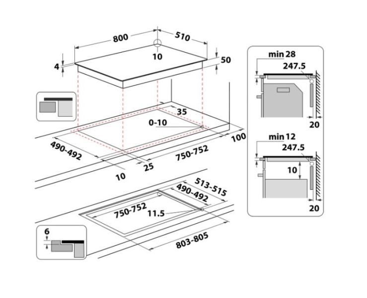 Kookplaat inductie Whirlpool WTX8017DCF2 detail 5