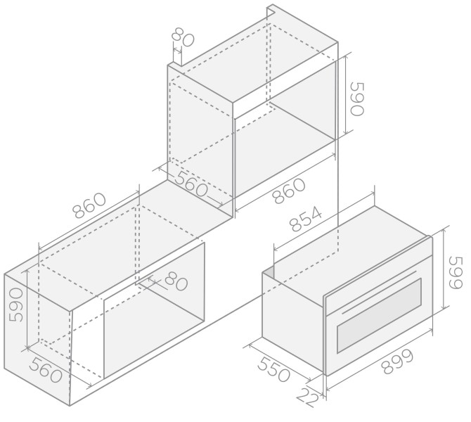 Multifunctie oven Elica PRF0191768A/zwart detail 1
