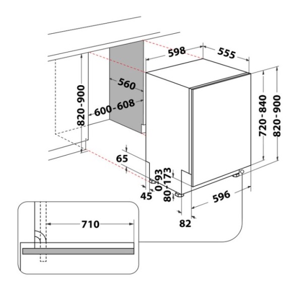 Vaatwasser volledig integreerbaar 60cm Whirlpool WH8IA115B2M3TUS0 detail 5