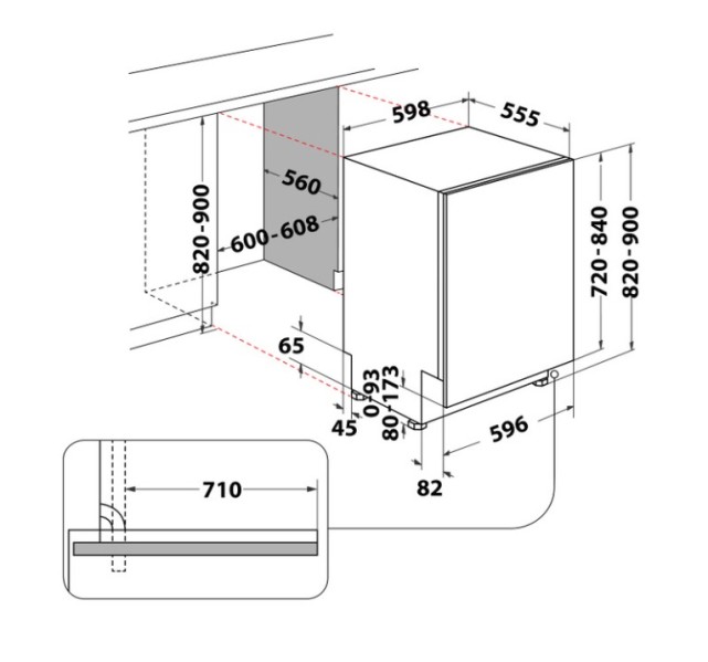 Vaatwasser volledig integreerbaar 60cm Whirlpool WH7IA15AM3LS0 detail 5