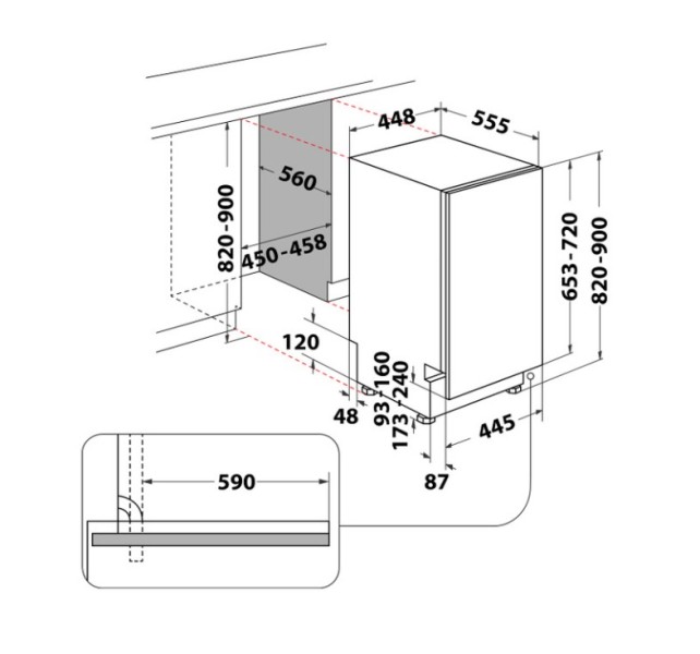 Lave-vaisselle full-intégré 45cm Whirlpool WH6IB10BS7LA0 detail 5