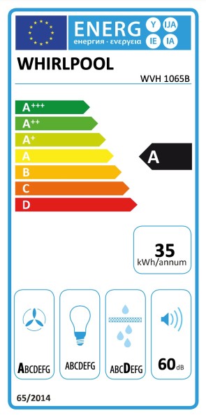 Kookplaat met ingebouwde dampafzuiging Whirlpool WVH1065B detail 6