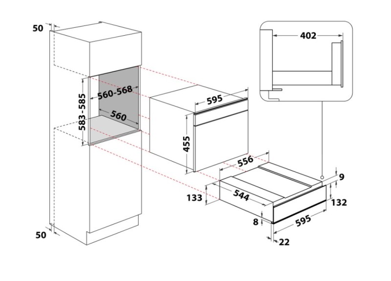Warmhoudlade Whirlpool WUD0AWF detail 2