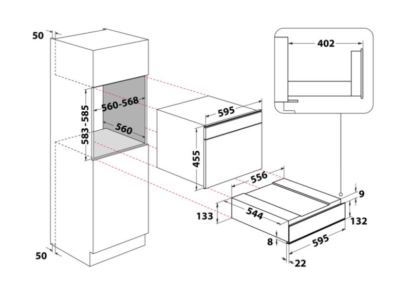 Opberglade Whirlpool WUD0ABF detail 2