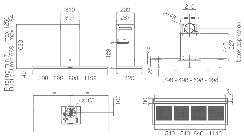 Hotte cheminée Elica PRF0144972 detail 1