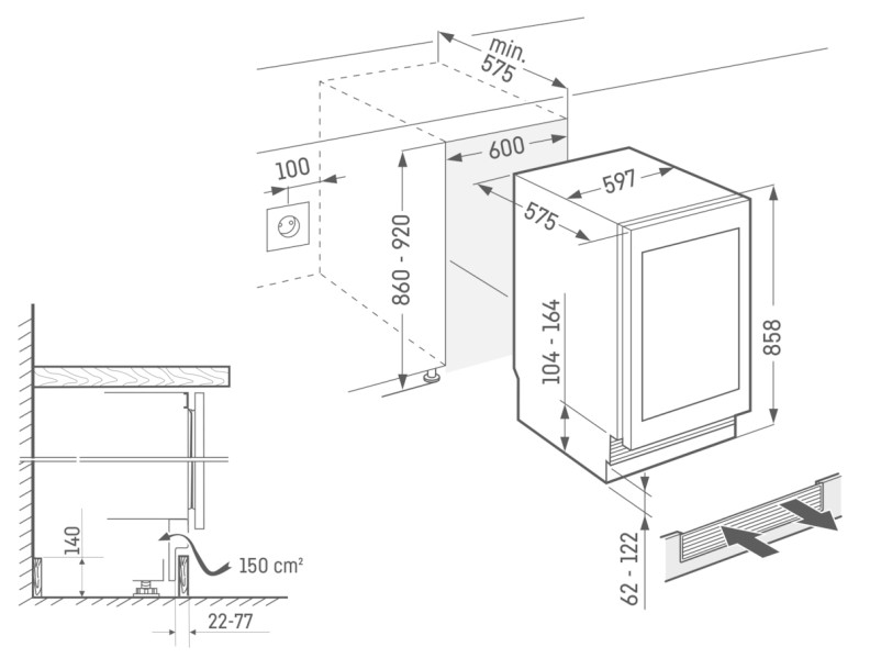 Wijnkast inbouw Liebherr UWGBI378220 detail 4
