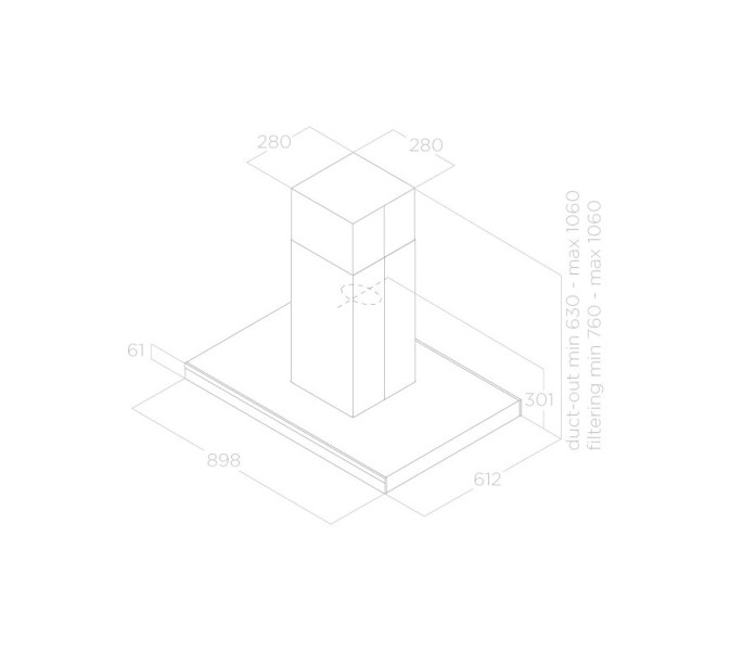 Dampkap eiland Elica PRF0199703 detail 3