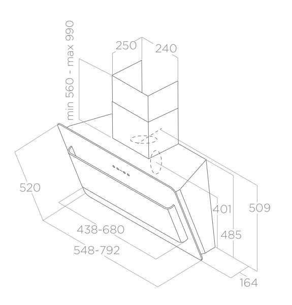 Dampkap wand/schouw Elica PRF0038443C detail 4